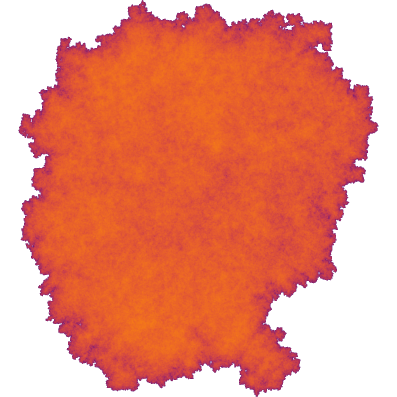 Saved multi-panel colour and occupancy analysis of compact-growing rule RLR.