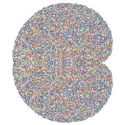 Saved colour-field snapshot of the symmetric builder LLRR.